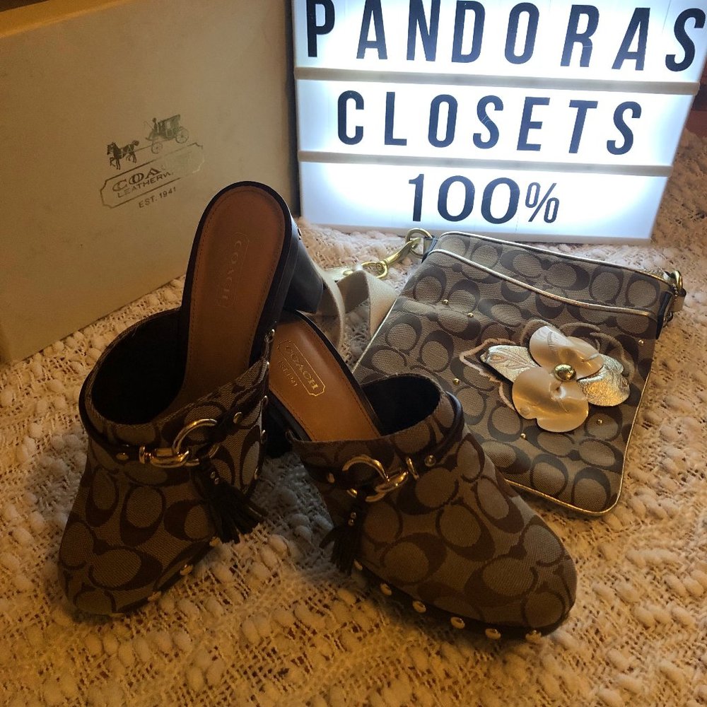 Coach Clog Shasha Tassel Signature A0564 Clogs